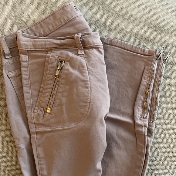 TAUPE jeans with ZIPPER DETAILS - Picture 3 of 4